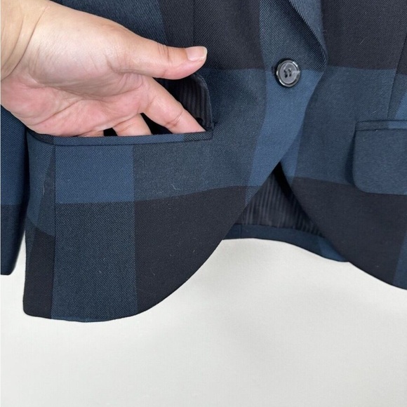 Elizabeth and James Ivy Blazer Womens 6 Wool Buffalo Plaid One Button - Picture 3 of 6